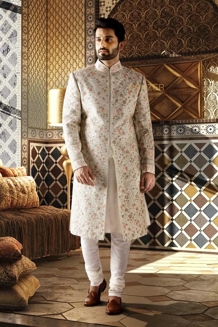 man pose kurta wedding dress